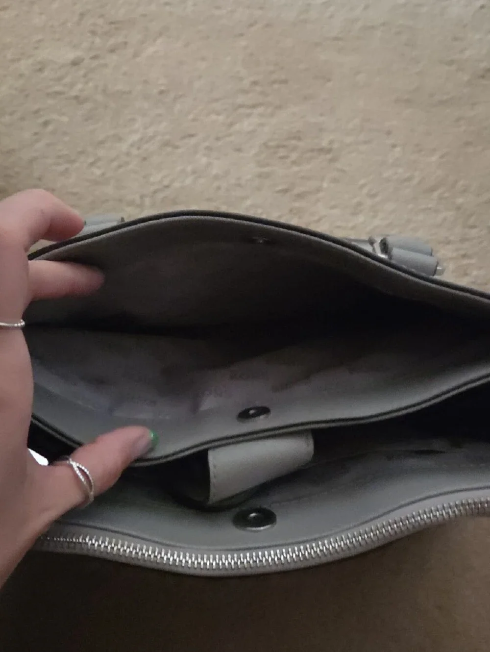 Michael Kors Taupe Saffiano Leather Satchel with Detachable Strap